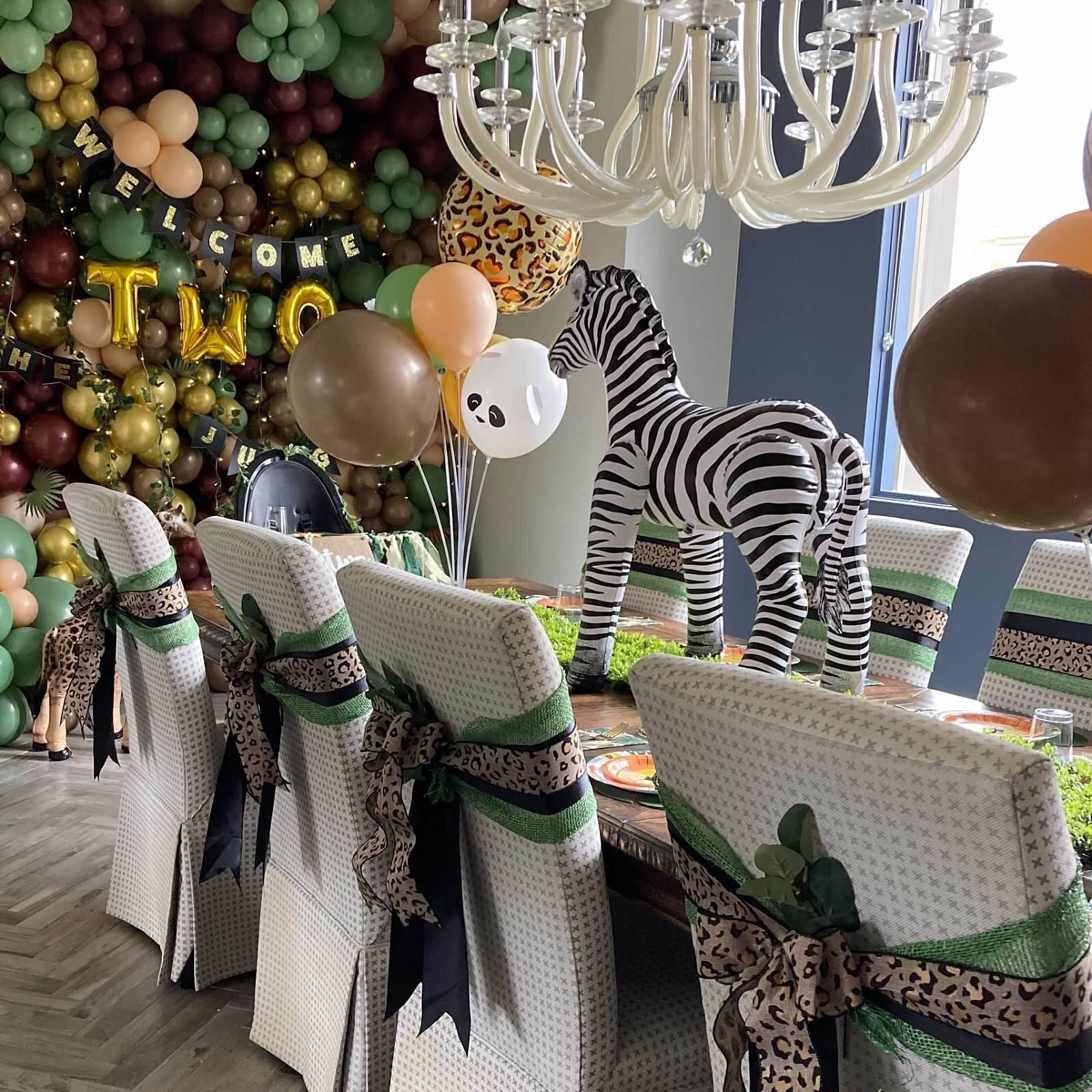 Welcome Two Jungle chair styling with zebra and elephant